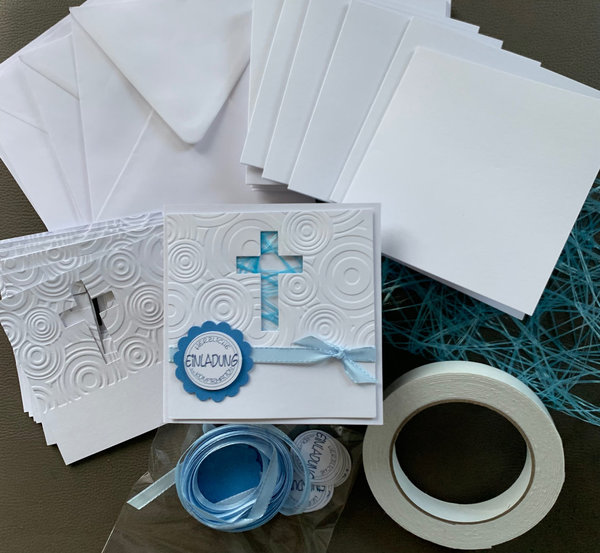 Bastelset Einladungen Kommunion/Konfirmation/Taufe
